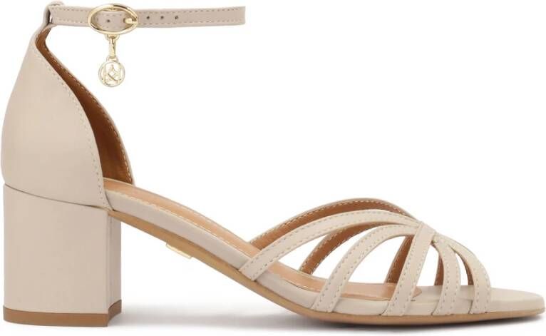 Kazar Beige sandalen met volledige hak op een paal