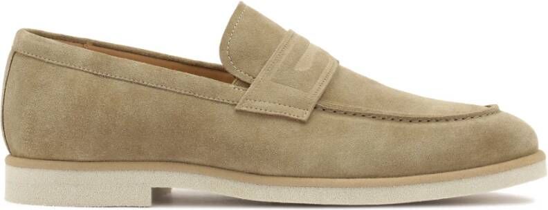Kazar Beige suède loafers
