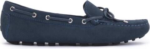 Kazar Marineblauwe mocassins voor dames met een elastische zool omgeslagen op de hiel