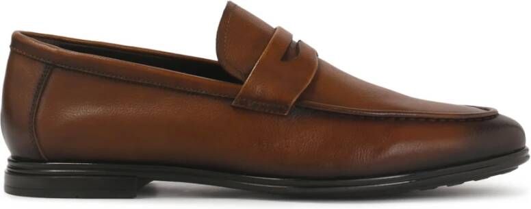 Kazar Bruin geschaduwd leren loafers