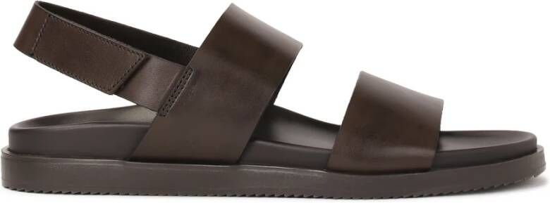 Kazar Bruin leren herensandalen
