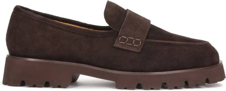 Kazar Bruin suède instap halfschoenen