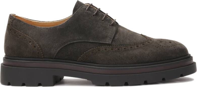 Kazar Bruine derby halfschoenen met rozetdecoratie
