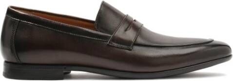 Kazar Bruine gladleren penny loafers