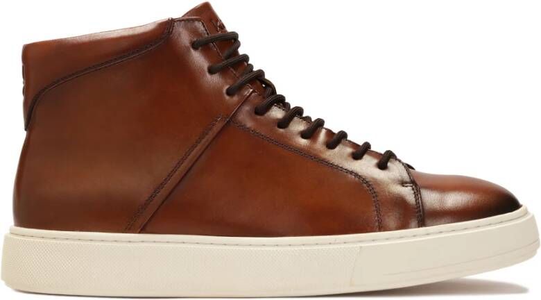 Kazar Bruine hoge sneakers met binding