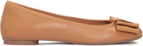 Kazar Bruine leren ballerina met strik