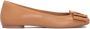 Kazar Bruine leren ballerina met strik - Thumbnail 1
