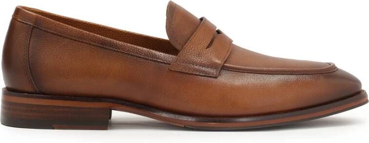 Kazar Bruine leren loafers