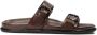 Kazar Bruine leren slippers met twee verstelbare banden Brown Heren - Thumbnail 1