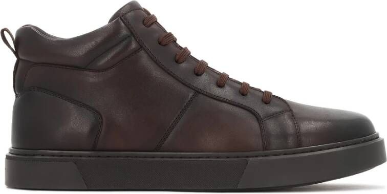 Kazar Bruine leren sneakers met hoge schacht
