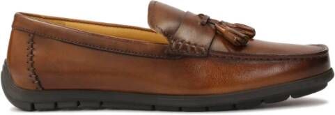 Kazar Bruine mocassins met een decoratief ele t
