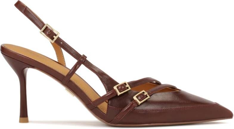 Kazar Bruine pumps met open hiel