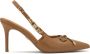 Kazar Bruine pumps met strik en metalen versiering Basilia - Thumbnail 1