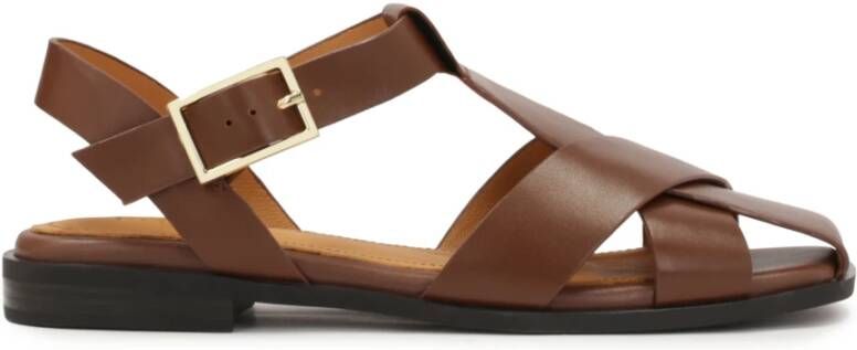 Kazar Bruine sandalen met een bandje aan de voorkant