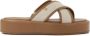Kazar Bruine slippers in leer en canvas stof - Thumbnail 1