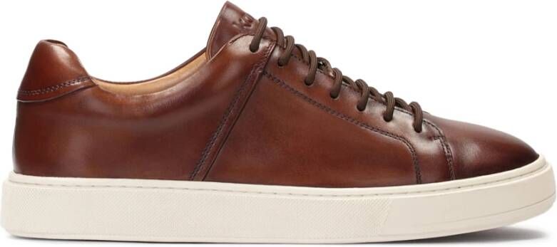 Kazar Brązowe sneakersy męskie na białej podeszwie|80253-01-02|42