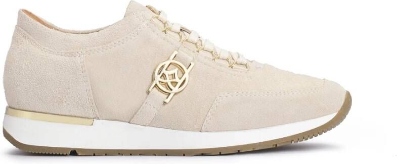 Kazar Baskets en daim beige pour femmes décorées d'un monogramme - Foto 2