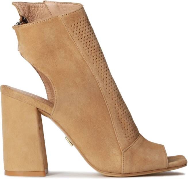Kazar Dames lichtbruine peep toe laarzen Brown