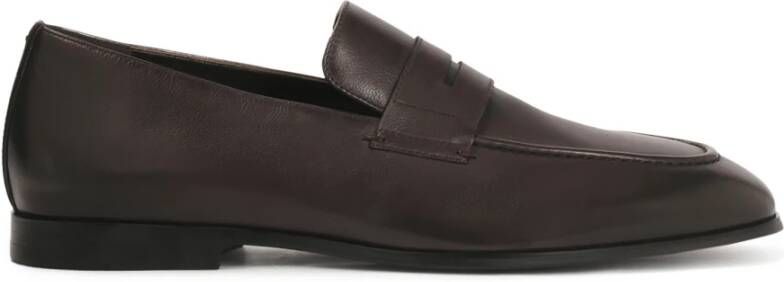 Kazar Donkerbruine leren loafers