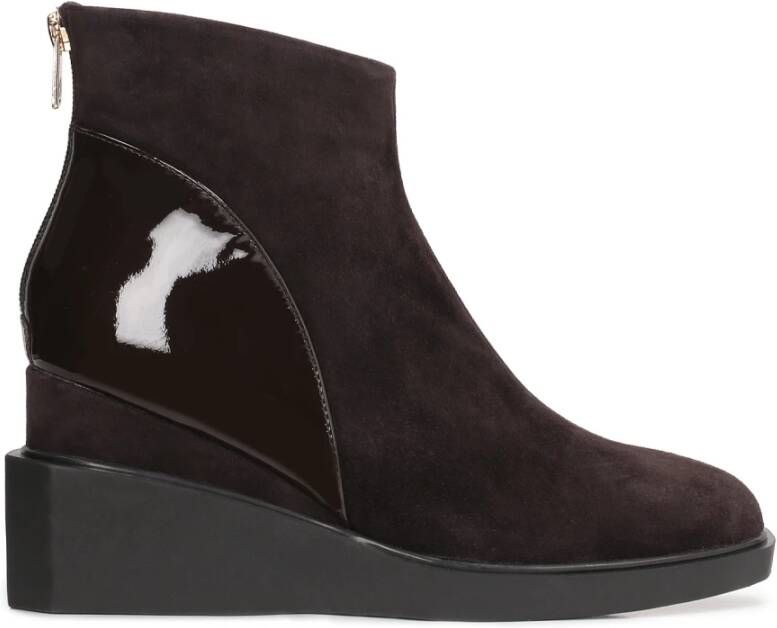 Kazar Donkerbruine Suède Platform Booties