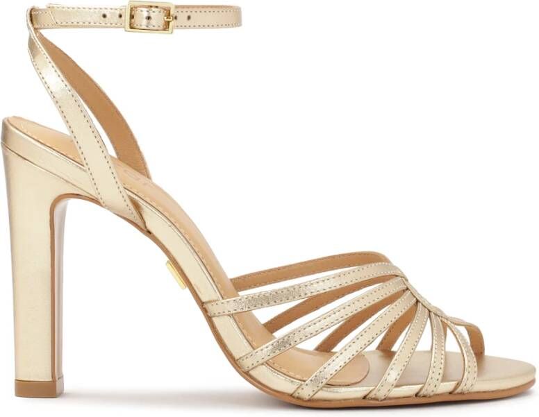 Kazar Elegante gouden sandalen met een comfortabele hak