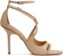 Kazar Elegante sandalen met hakken en kruisende bandjes en monogram Beige Dames - Thumbnail 2