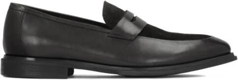 Kazar Elegante zwarte loafers voor heren van nerfleer en suède