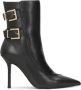 Kazar Elegante zwarte stiletto laarzen versierd met logogespen - Thumbnail 1