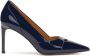 Kazar Gelakte marineblauwe pumps met hak - Thumbnail 1