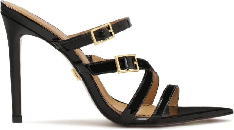 Kazar Gelakte teenslippers met puntige tenen Black Dames