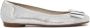 Kazar Gestanste leren ballerina's in zilverkleur Gray Dames - Thumbnail 1