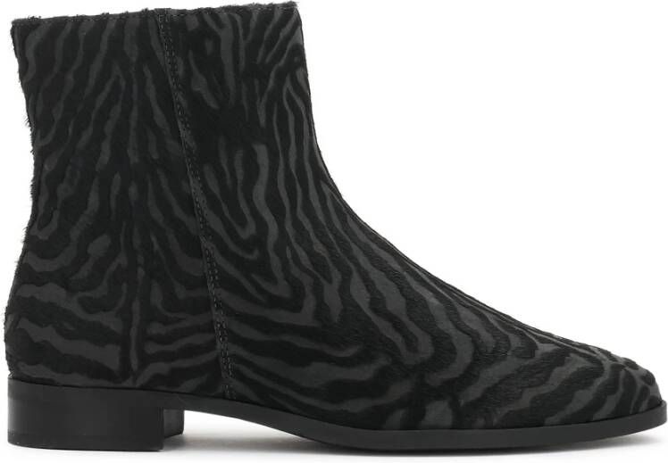 Kazar Gestreepte leren laarzen met natuurlijke haareinde - Foto 2