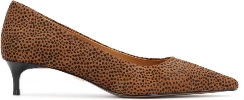 Kazar Gestreepte leren pumps met natuurlijk haar