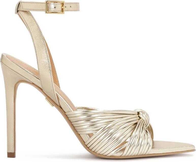 Kazar Gouden leren sandalen met hak