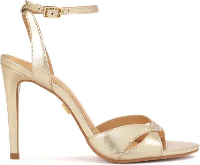 Kazar Gouden leren sandalen met hak