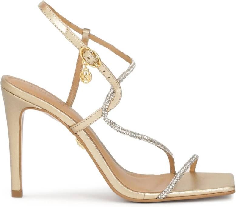 Kazar Gouden leren sandalen met kristallen