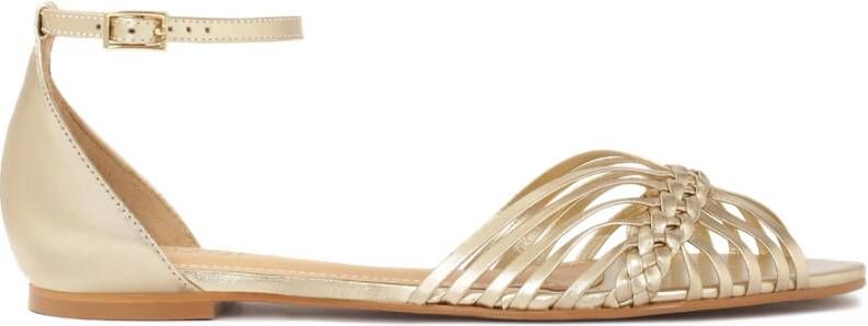 Kazar Gouden platte sandalen met ingebouwde hak