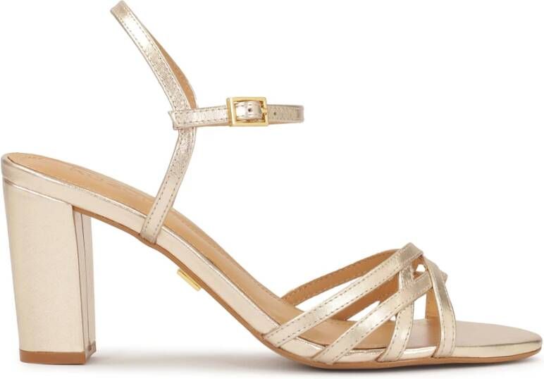 Kazar Gouden sandalen met een brede hak