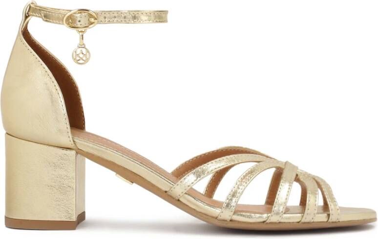 Kazar Gouden sandalen met lage brede hak