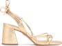 Kazar Gouden sandalen op een blokhak om de kuit gestrikt Yellow Dames - Thumbnail 2