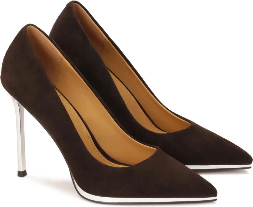Kazar Bruine pumps met zilveren hak - Foto 2
