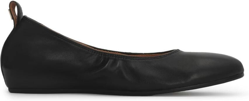 Kazar Black leather ballerinas with elastic trim