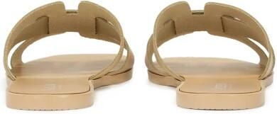 Kazar Beige leren slippers met een minimalistisch ontwerp