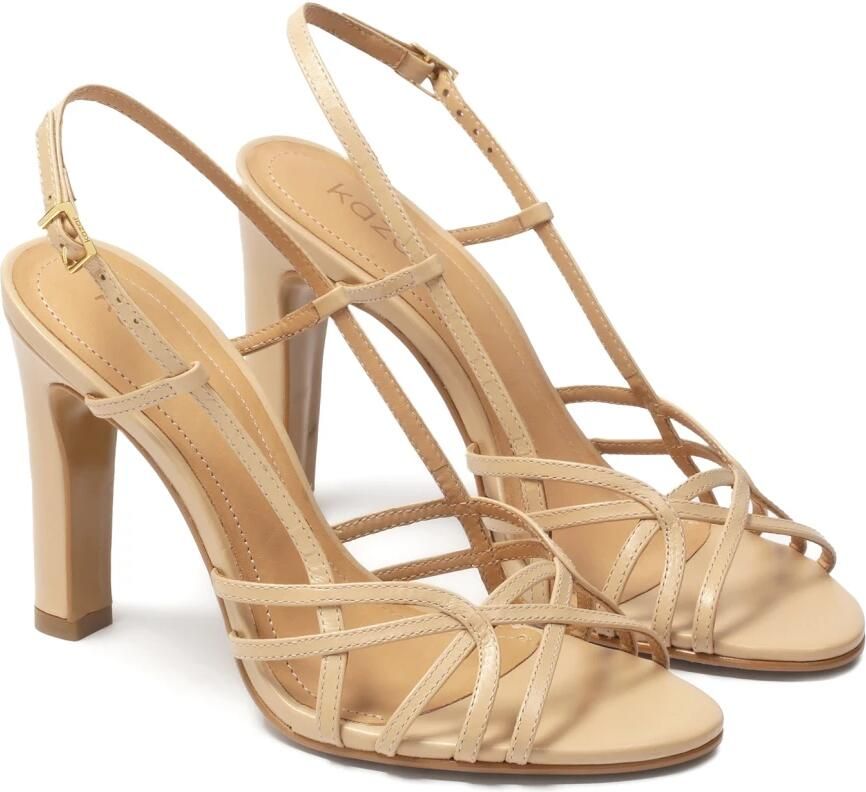 Kazar Beige open teen hoge hak sandalen