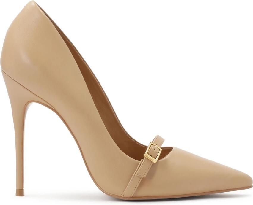 Kazar Beige pumps met decoratie op de neus.Dit product valt groot uit.