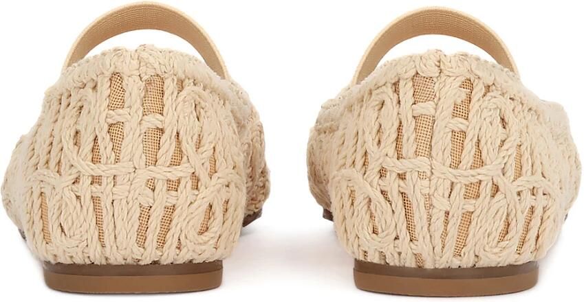 Kazar Beige pumps van geweven stof met een opengewerkt patroon - Foto 6