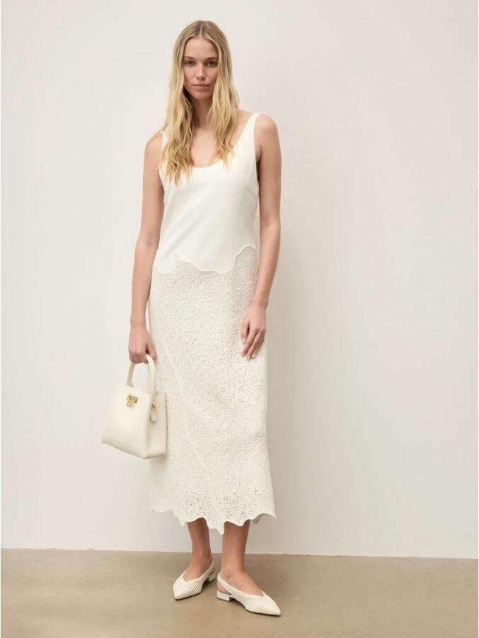 Kazar Beige pumps van geweven stof met een opengewerkt patroon - Foto 3