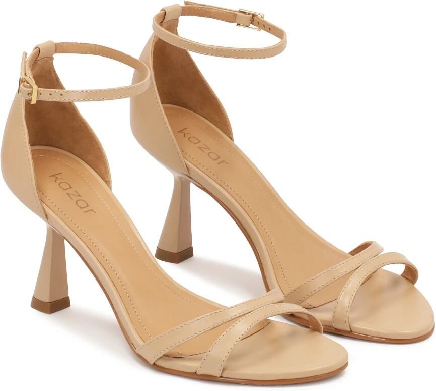Kazar Beige sandalen met kitten heels