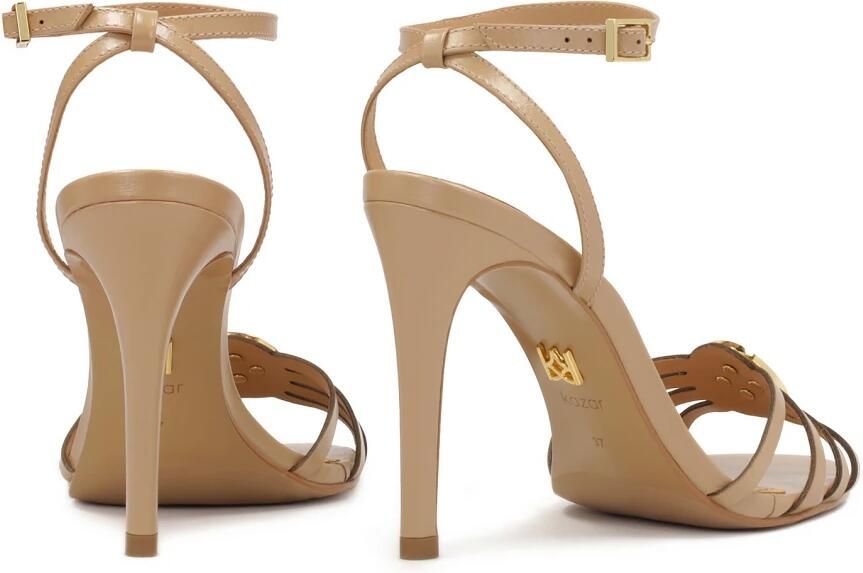 Kazar Beige sandalen met metalen monogram