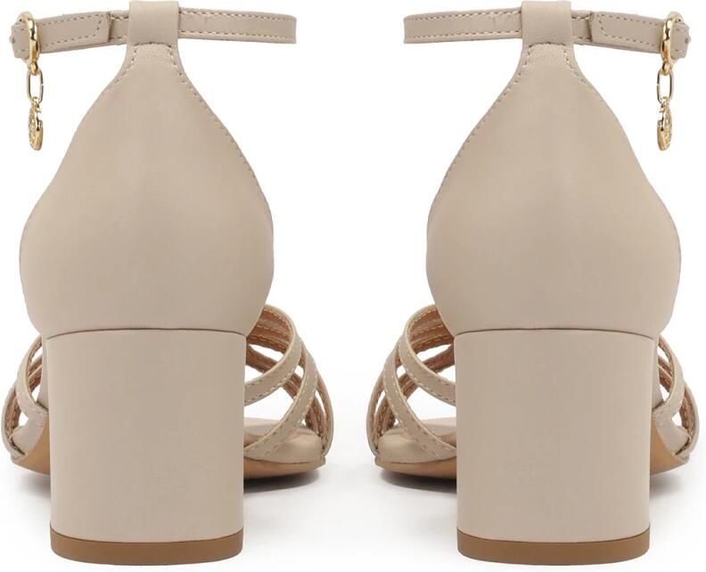 Kazar Beige sandalen met volledige hak op een paal